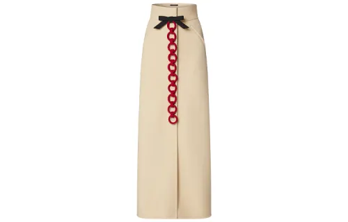 LOUIS VUITTON Casual Long Skirt Women's Yellow
