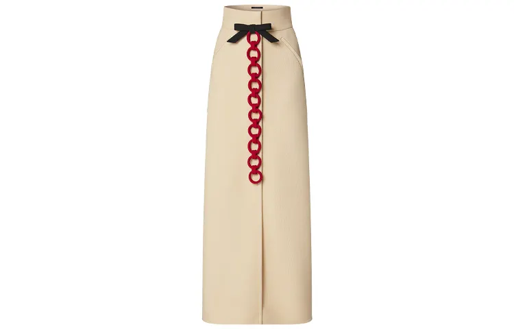 LOUIS VUITTON Casual Long Skirt Women's Yellow