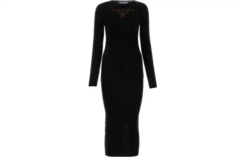 PRADA Logo jacquard Silk Top