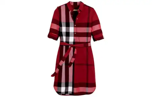 Burberry Short Sleeved Dress Women's Red