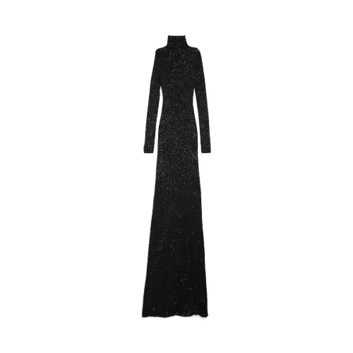 Balenciaga Long Sleeved Dress Slim Fit Women's Black
