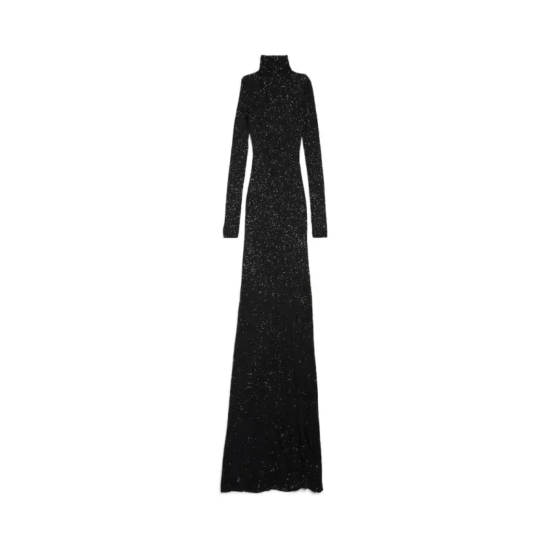 Balenciaga Long Sleeved Dress Slim Fit Women's Black
