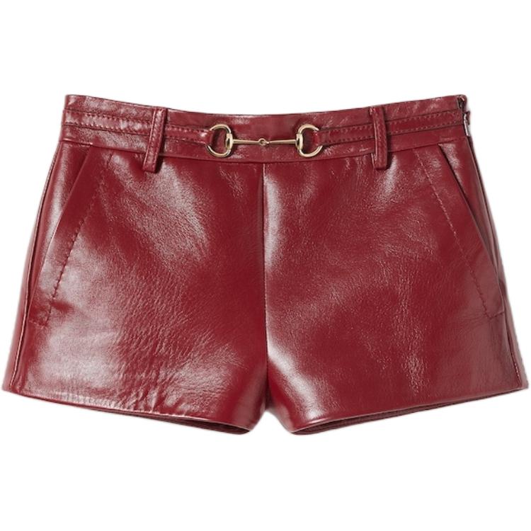 GUCCI Leather Shorts With Horsebit Detail