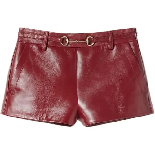 GUCCI Leather Shorts With Horsebit Detail