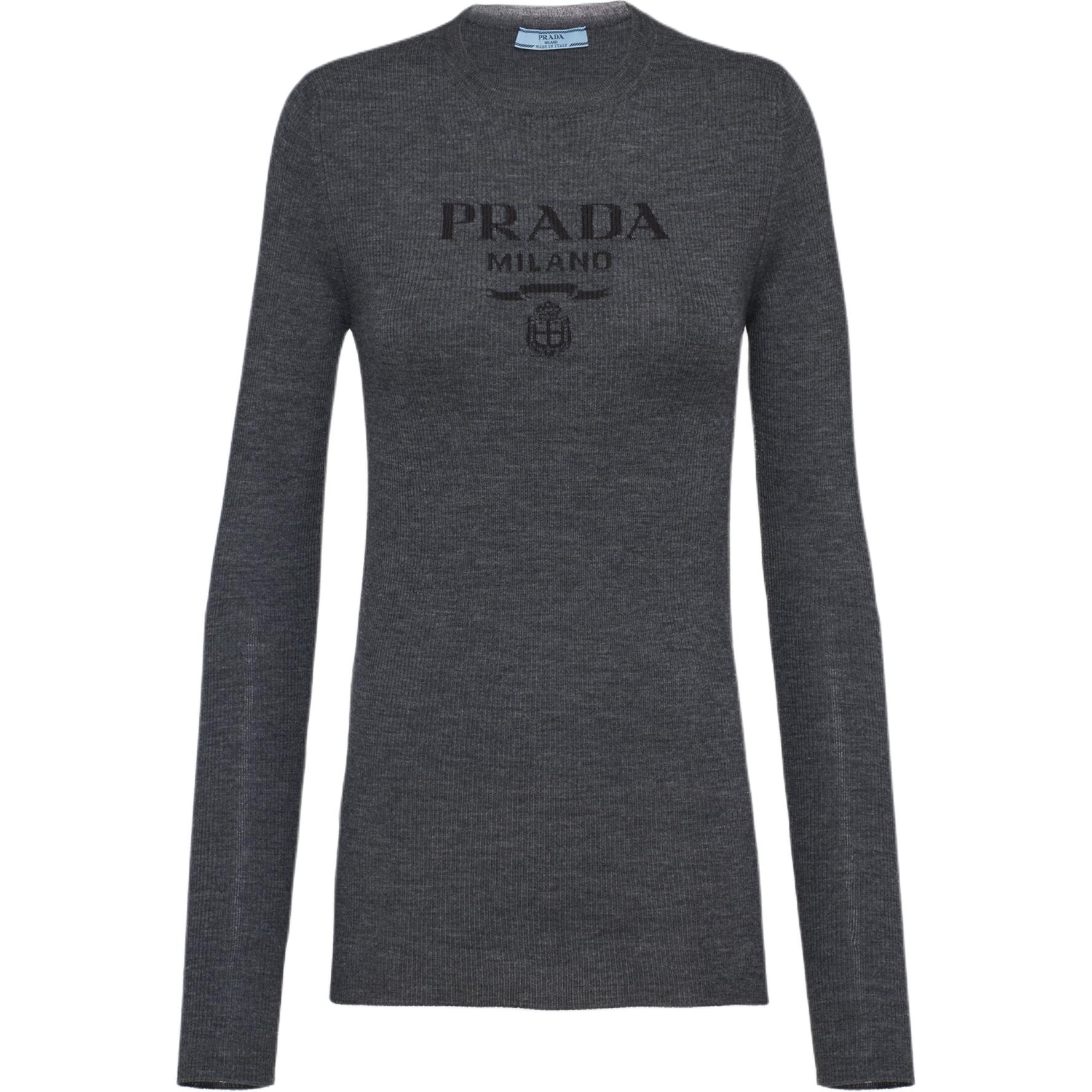 Prada logo-intarsia wool jumper