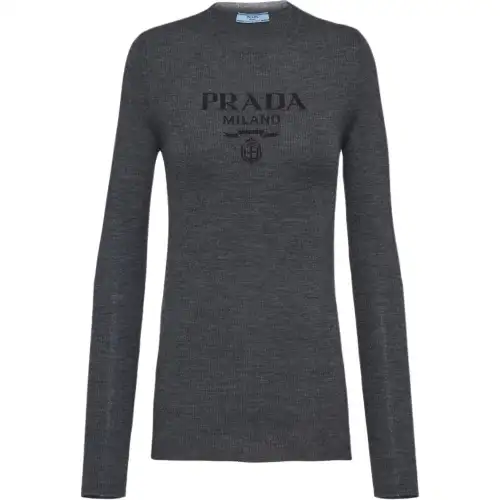 Prada logo-intarsia wool jumper