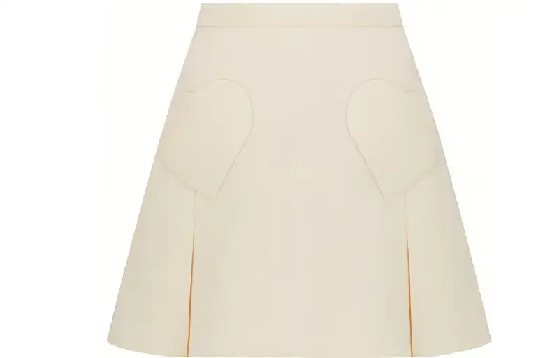 DIOR Quarterly New Products Casual Short Skirts Women's Ecru Moderate Short A Line Skirt
