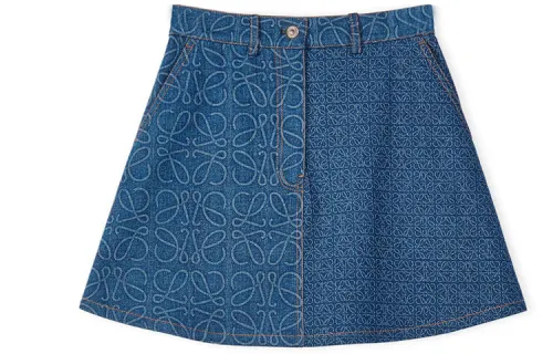 LOEWE Anagram Denim Mini Skirt 'Indigo Blue'