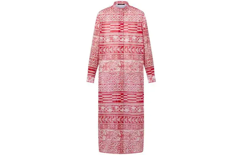 LOUIS VUITTON 1ABQ7L Monogram Tile Long Shirt Dress