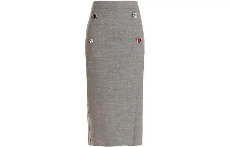 Vetements Casual Long Skirts Women's Gray Moderate Mid Length Other