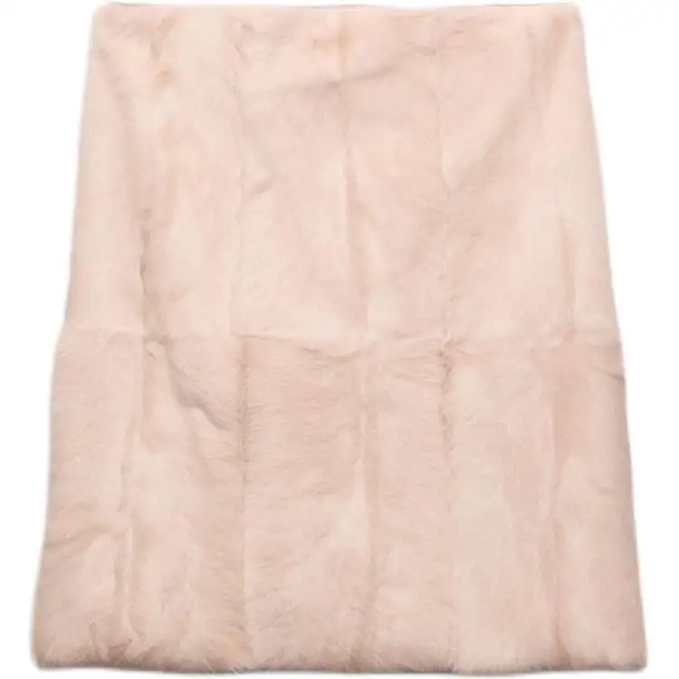 PRADA Leather Long Skirt Women's Light Pink