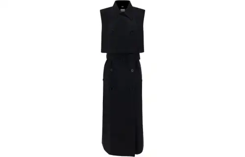 Burberry Double Breasted Belted Sleeveless Dress