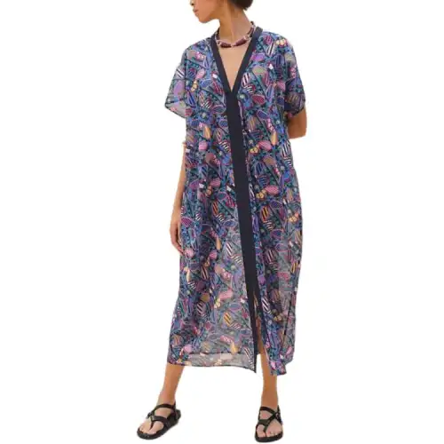 HERMES Short Sleeved Dress Women's Blue