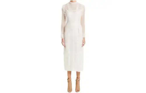 Burberry Long Sleeved Dress Women's White