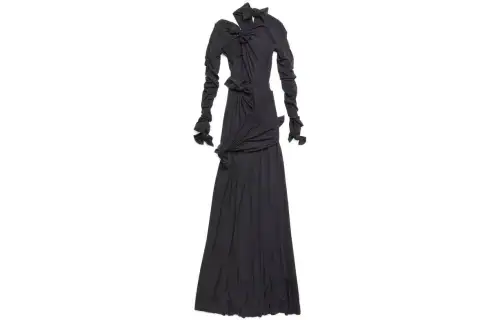 Balenciaga SS23 Long Sleeved Dress Slim Fit Women's Black
