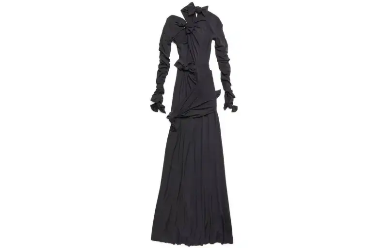 Balenciaga SS23 Long Sleeved Dress Slim Fit Women's Black