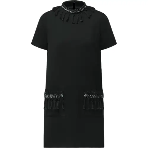 Lv Fringe Trim Knit Dress