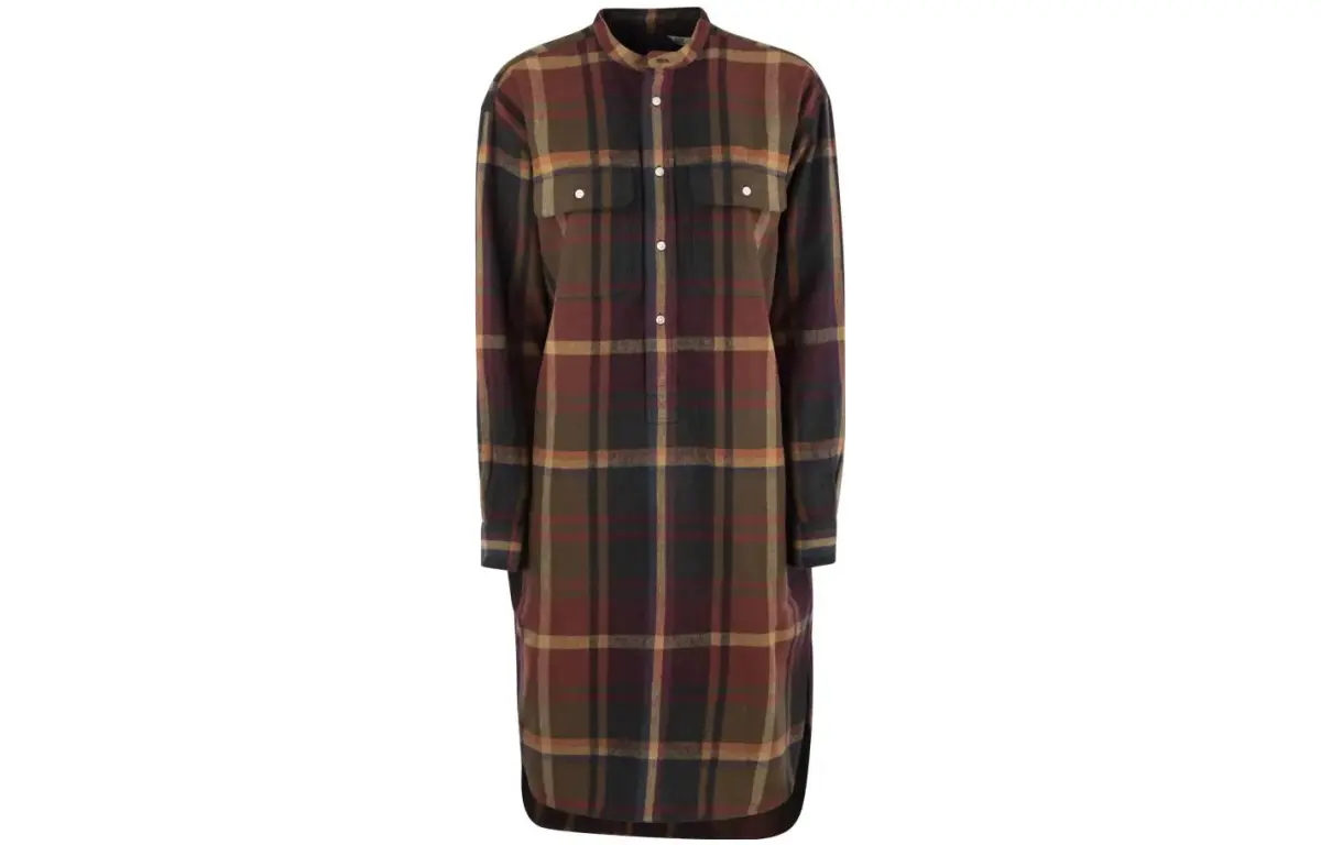 【Zoomed ImageryBest of: PromotionsPrevious Season】check-pattern cotton shirtdress