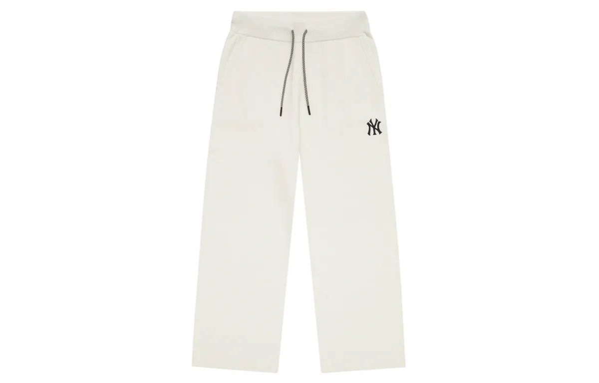 MLB Preppy Style Collection New York Yankees 24FW Knitted Sweatpants Women's Cream