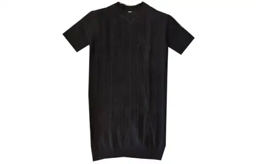 HERMES Short Sleeved Dress Women's Black