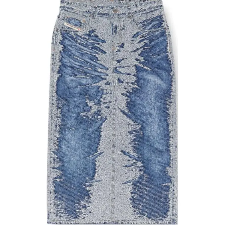 Diesel De-Skye-S Distressed Midi Skirt