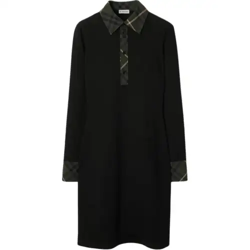 Burberry Logo Embroidered Knitted Polo Dress