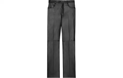 SAINT LAURENT SS24 Leather Pants Women's Black