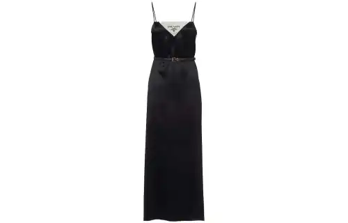 PRADA Sleeveless Dresses Women's Black Moderate Mid Length