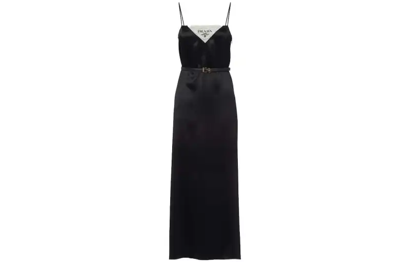 PRADA Sleeveless Dresses Women's Black Moderate Mid Length