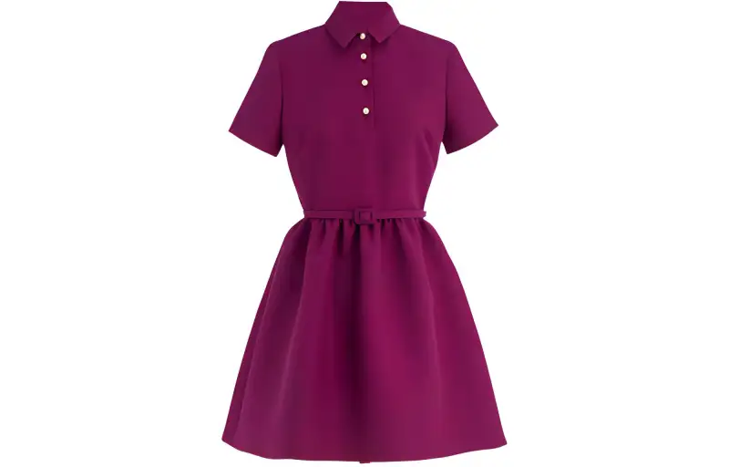 DIOR Short Sleeved Dress Women's Rose Red