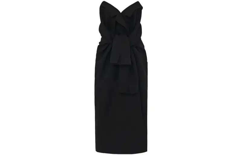 THE ROW Sleeveless Dresses Women's Black V Neck Moderate Mid Length