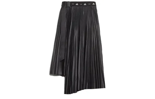 Adidas Originals Casual Long Skirts Women's Black Moderate Long Pleated Skirt