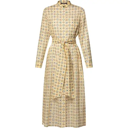 LOUIS VUITTON FW24 Long Sleeved Dress Women's Yellow