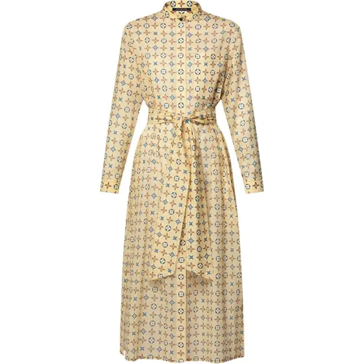 LOUIS VUITTON FW24 Long Sleeved Dress Women's Yellow