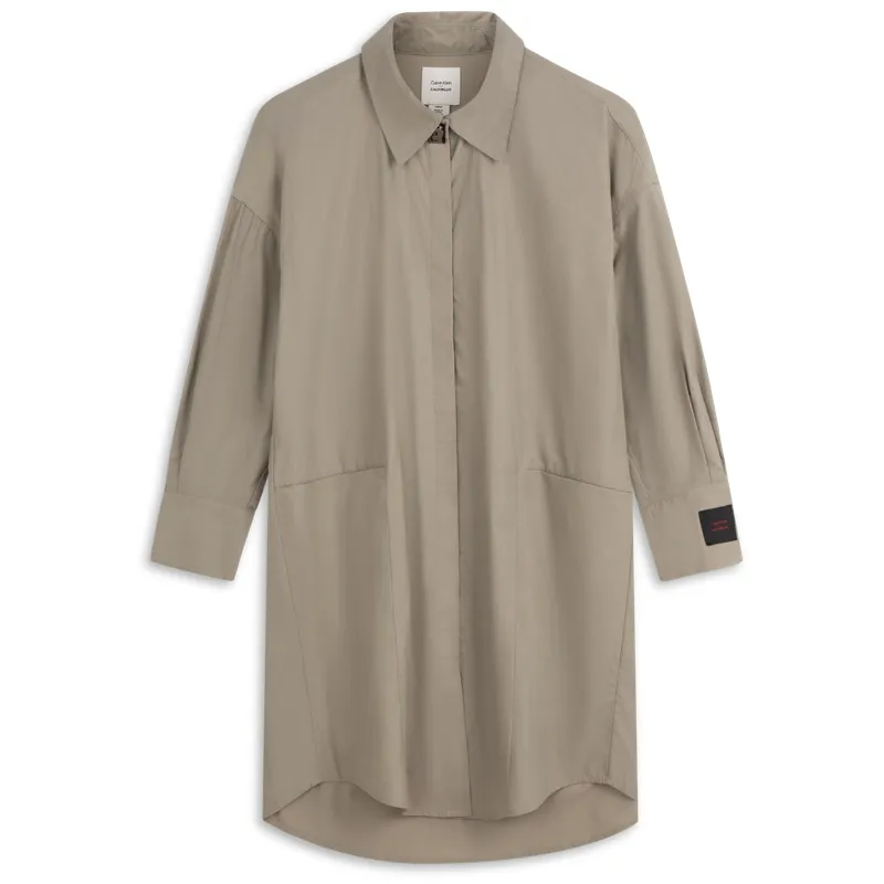 CALVIN KLEIN Spring Festival Red Product Long Sleeved Dress Women's Bay Brown