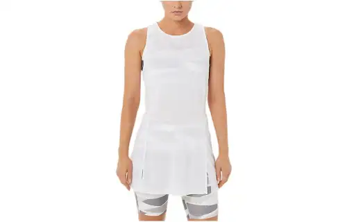 ASICS STRONG 92 Sleeveless Dresses Women's White Crew Neck Moderate Short