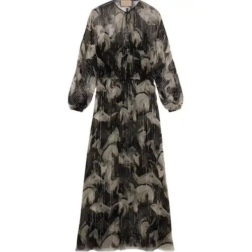 GUCCI FW23 Long Sleeved Dress Women's Multicolor