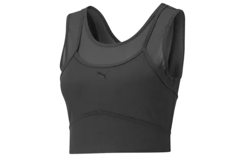 PUMA STUDIO Sleeveless Sports Shirts Women's Black Other