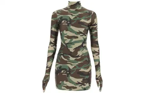 Vetements Long Sleeved Dresses Women's Camouflage