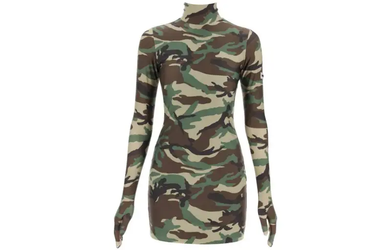 Vetements Long Sleeved Dresses Women's Camouflage