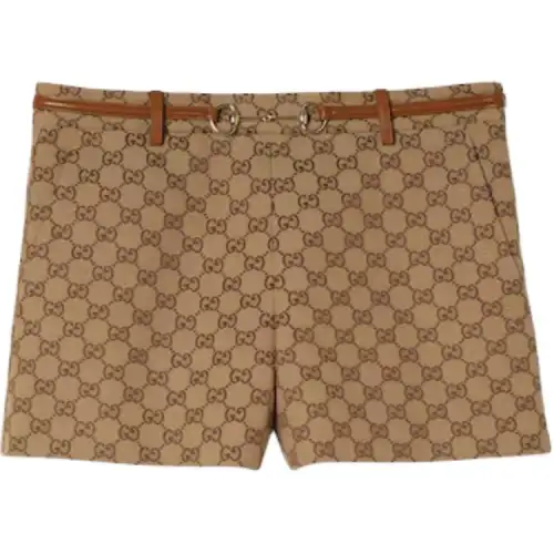 GUCCI Horsebit Detail Gg Shorts