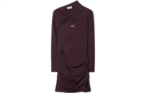 OFF-WHITE Off Stamp twist-detail minidress