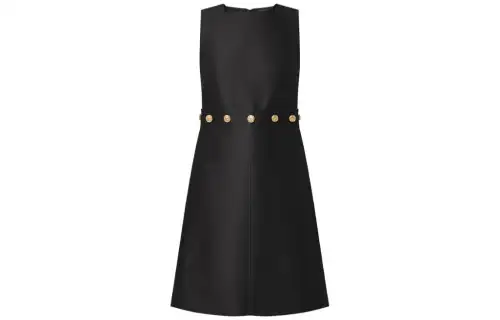 Lv Button Waist Mikado Dress