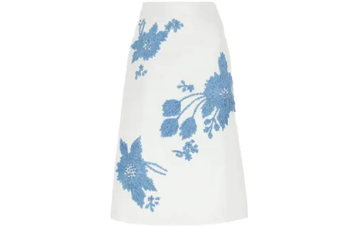 PRADA Casual Long Skirts Women's White Moderate Mid Length A Line Skirt