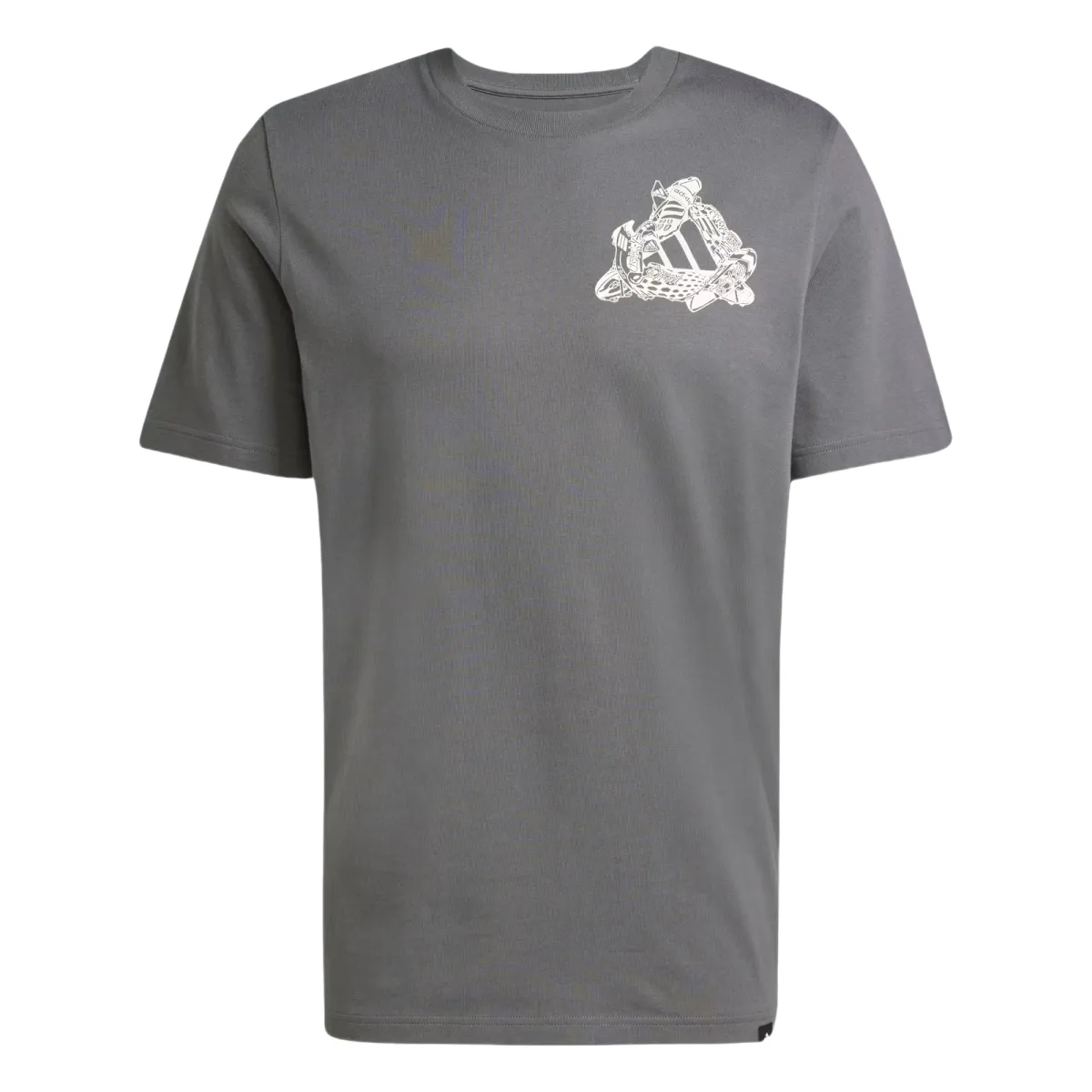 Adidas T-Shirts Men's Gray Crew Neck Moderate Straight Fit