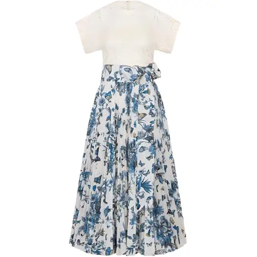 DIOR Short Sleeved Dress Women's White
