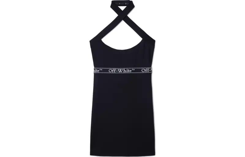 OFF WHITE Logo waistband Criss cross Straps Minidress
