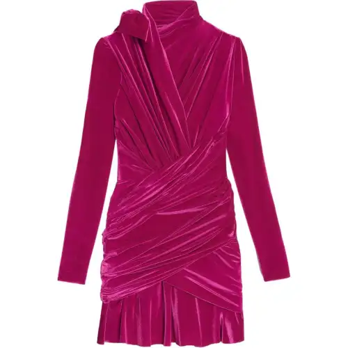 Balenciaga wrap velvet mini dress