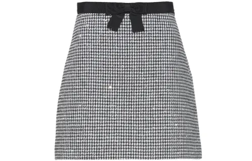 MIU MIU Casual Short Skirts Women's Black Moderate Short A Line Skirt