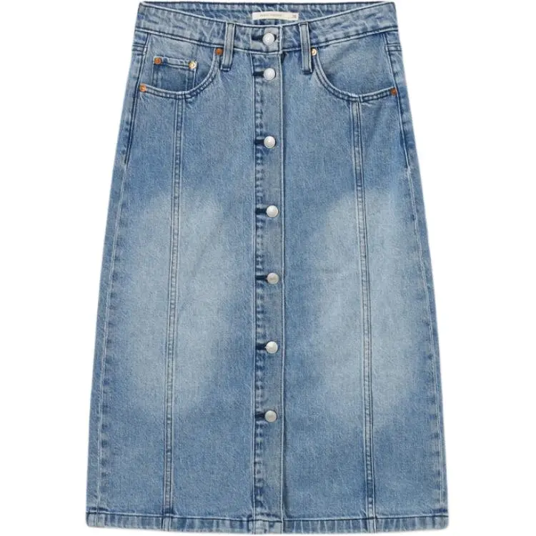 Levi's Denim Long Skirt Women's Light Blue